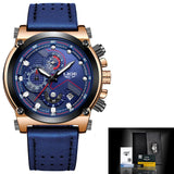 LIGE Watch Luxury Brand Men Analog Leather Sport Watches