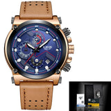 LIGE Watch Luxury Brand Men Analog Leather Sport Watches